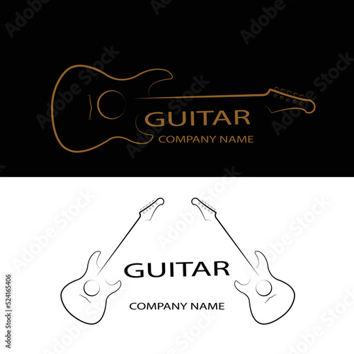 vector illustration of a modern style acoustic guitar good for embossing banners, billboards, labels etc