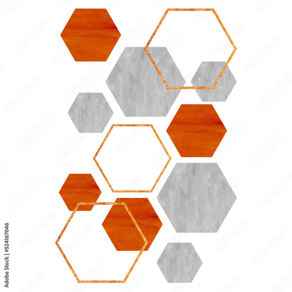 Hexagon Artwork, Geometric Art Hexagon Artwork, Geometric Art