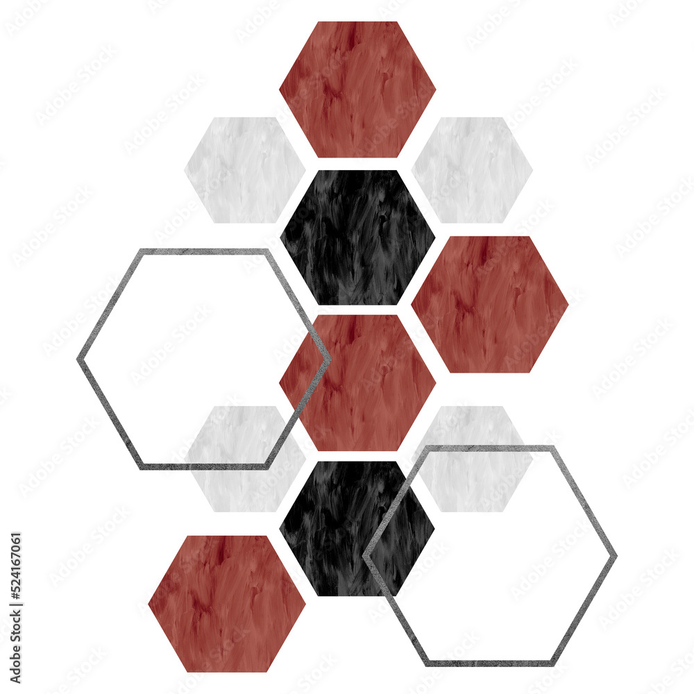 Hexagon Artwork, Geometric Art Hexagon Artwork, Geometric Art
