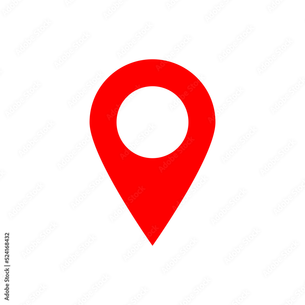 Obraz na płótnie red pin point. map address location pointer symbol w salonie
