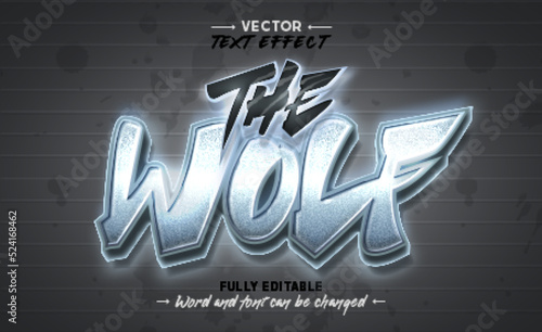 The wolf editable text effect