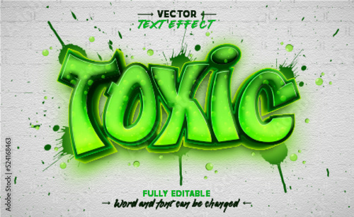 Green Toxic 3D graffiti style editable text effect