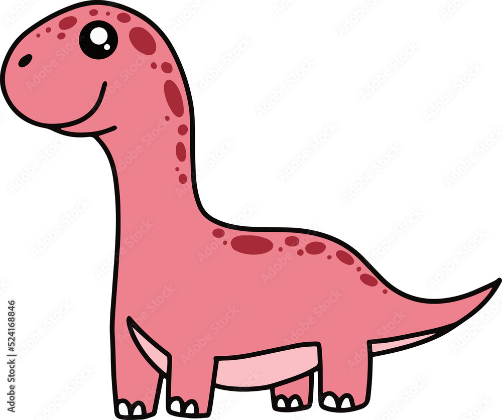 Obraz premium Cute Dinosaurs Fossil cartoon doodle character Hand drawn flat line art