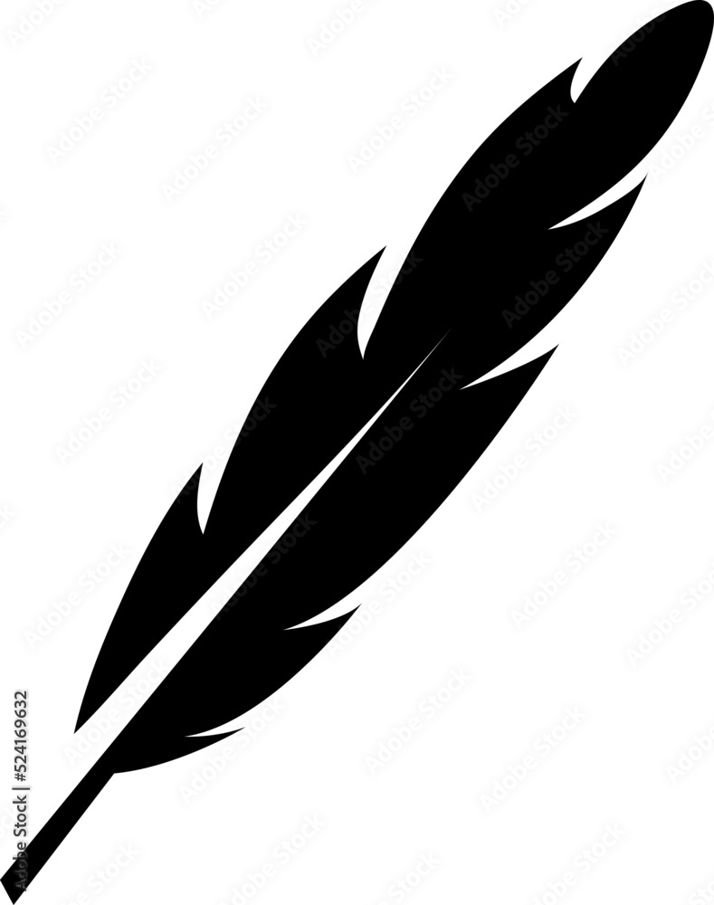 Obraz premium Feather icon symbol vector. icon on white background.eps