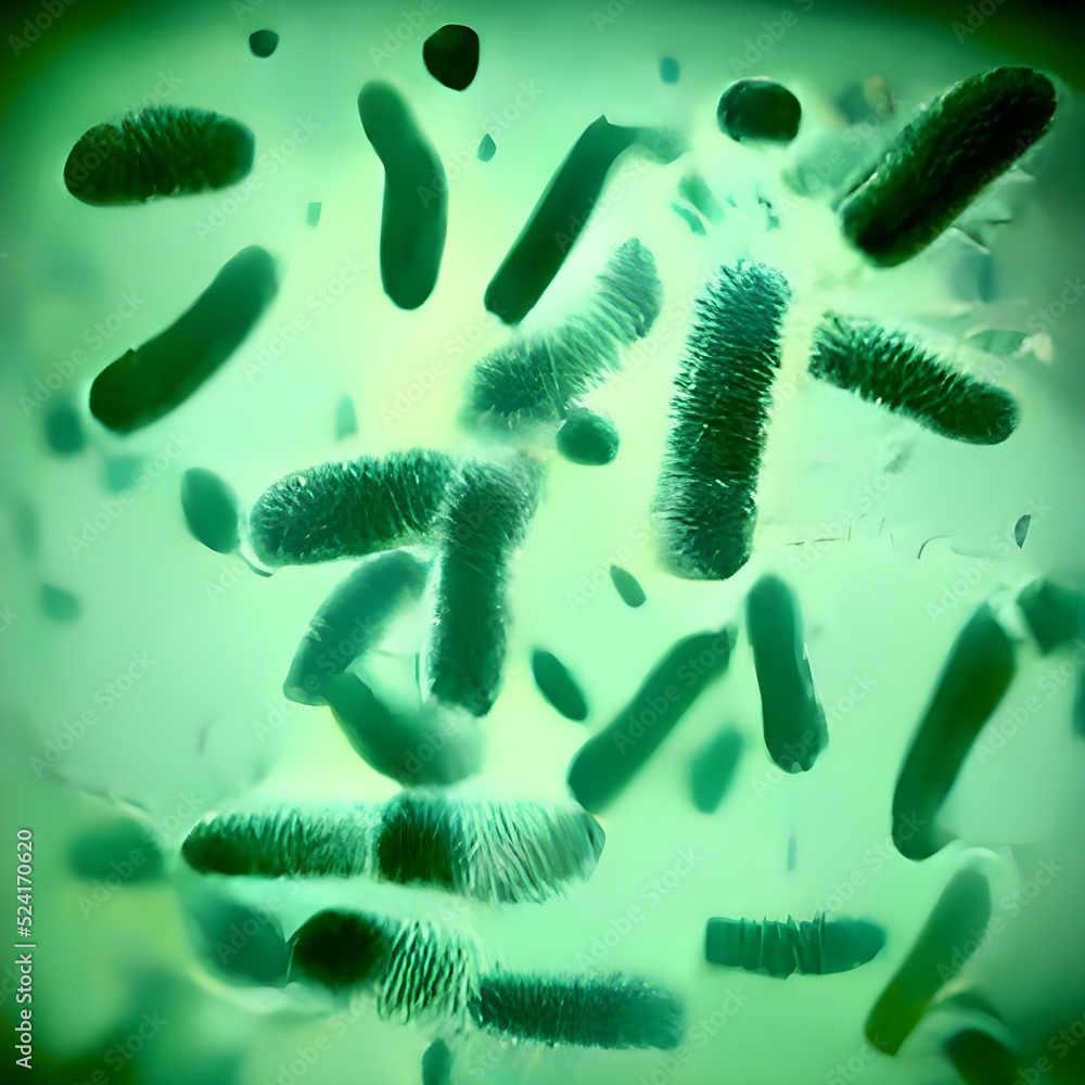 3D Bacteria Lactobacillus, illustration. Normal flora of small