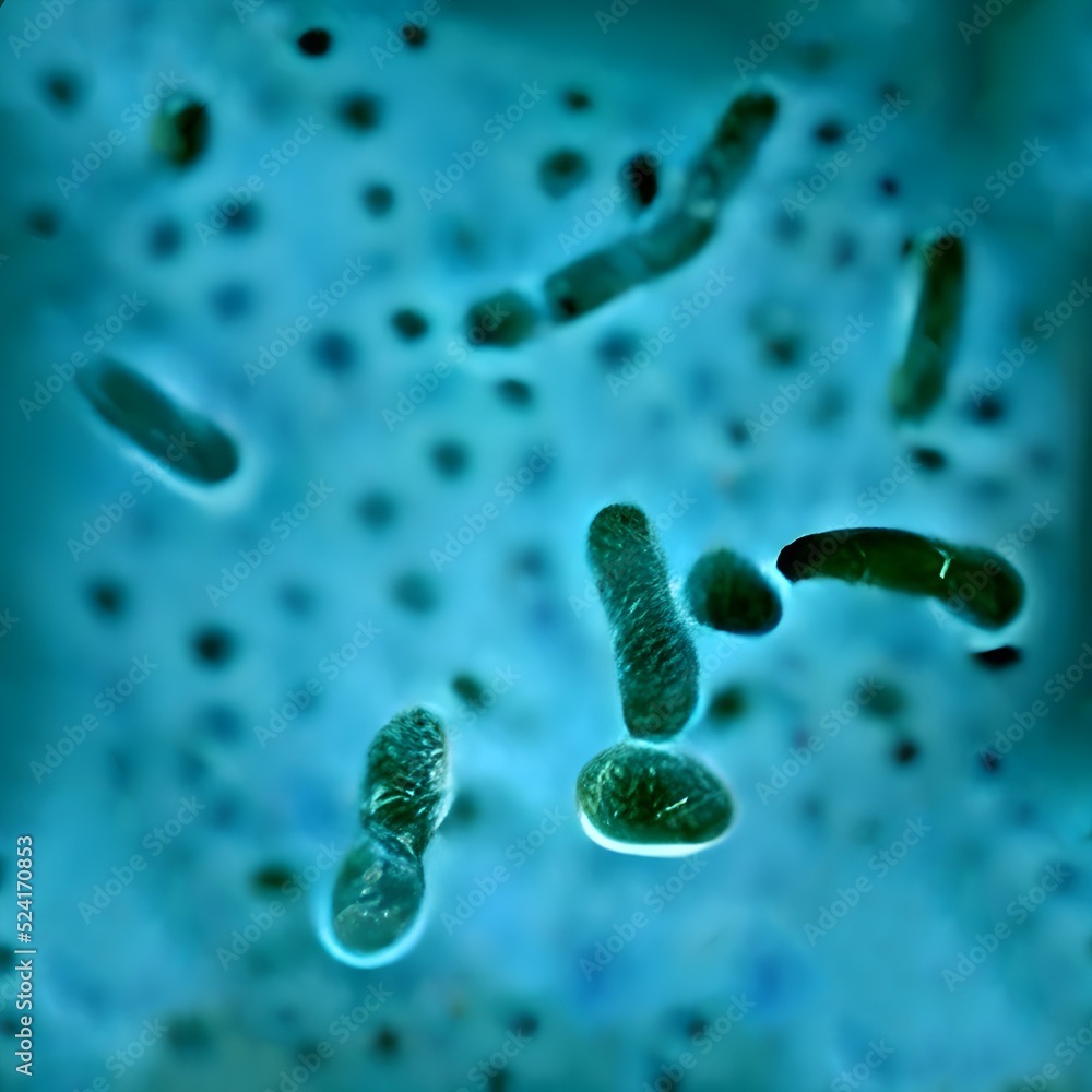 Scientific image of 3D bacteria Citrobacter, Gram-negative bacteria from Enterobacteriaceae family, illustration. Found in human intestine, can cause urinary infections, infant meningitis and sepsis Scientific image of 3D bacteria Citrobacter, Gram-negative bacteria from Enterobacteriaceae family, illustration. Found in human intestine, can cause urinary infections, infant meningitis and sepsis