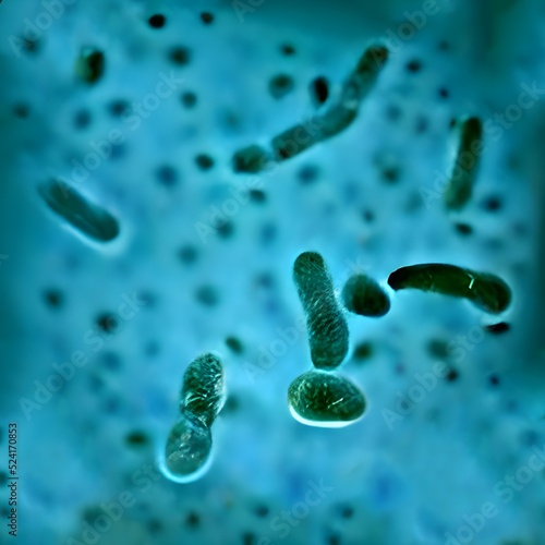 Scientific image of 3D bacteria Citrobacter, Gram-negative bacteria from Enterobacteriaceae family, illustration. Found in human intestine, can cause urinary infections, infant meningitis and sepsis © Pooja