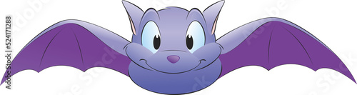 transparent background illustration of a cute cartoon bat