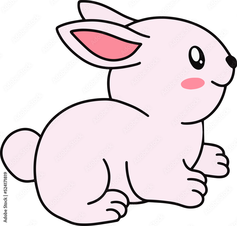 Cute Rabbit Bunny little Kids Baby Animal Cartoon Clipart doodle