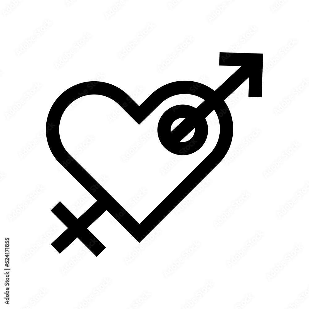 Simple Love icon monoline design Simple Love icon monoline design