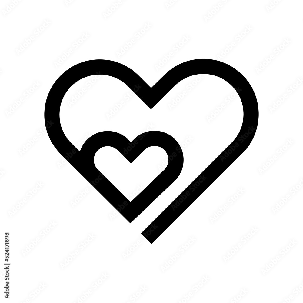 Simple Love icon monoline design