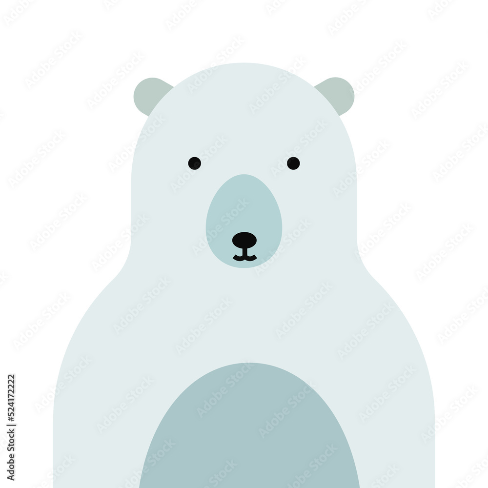 Cute polar bear flat design. Animal character Cute polar bear flat design. Animal character