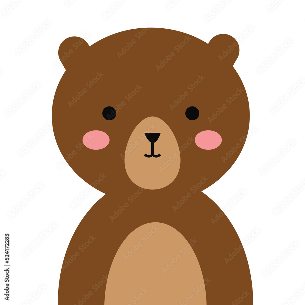 Cute bear flat design. Animal character Cute bear flat design. Animal character