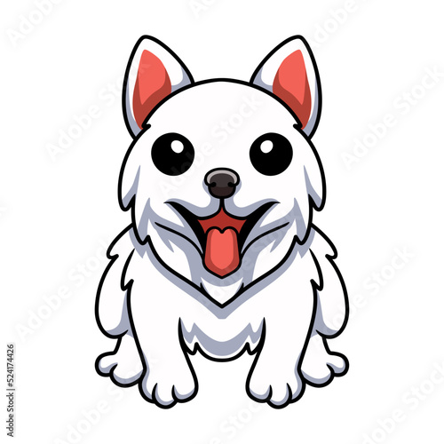 Cute little samoyed dog cartoon