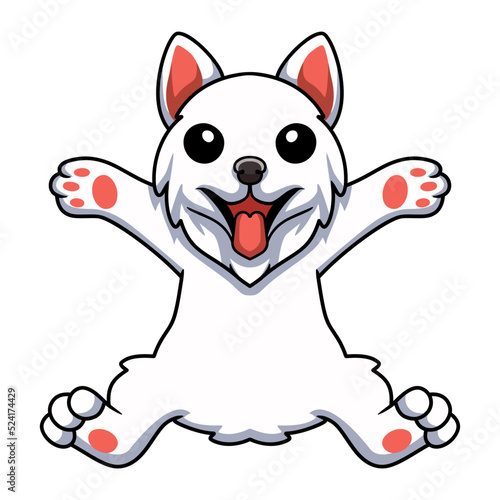 Cute little samoyed dog cartoon