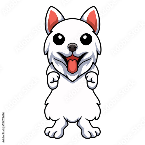 Cute samoyed dog cartoon standing