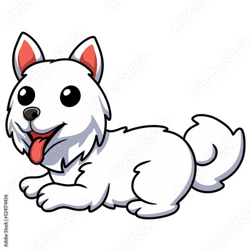 Cute samoyed dog cartoon sitting
