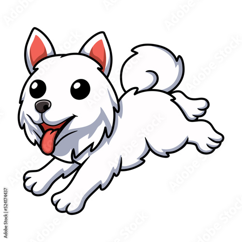 Cute samoyed dog cartoon running