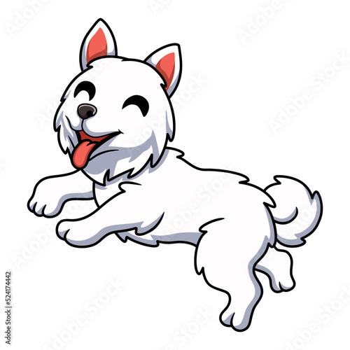 Cute little samoyed dog cartoon