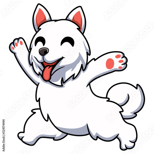 Cute samoyed dog cartoon running