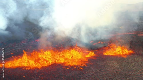 Wallpaper Mural Hot Lava And Magma Boiling From Fagradalsfjall Volcano Eruption In Iceland - drone shot Torontodigital.ca