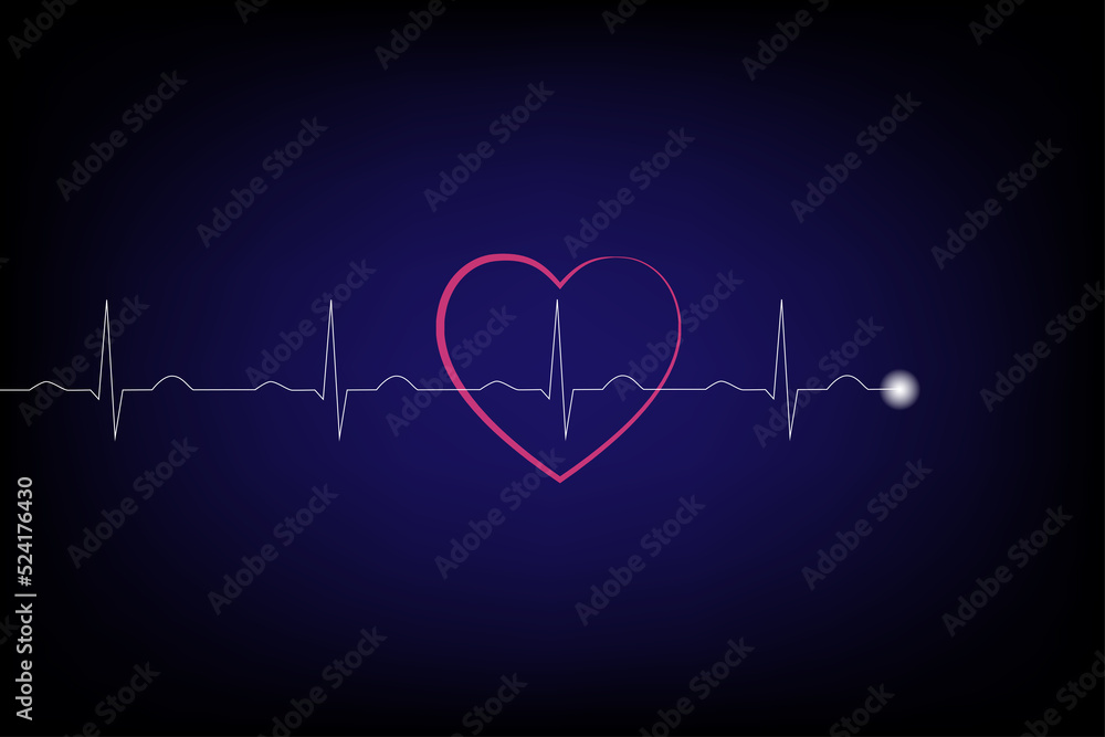 Heart pulse signal on monitor, healthcare concept.