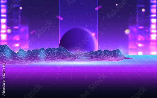 Concept of Future digital technology metaverse, colorful background. Vector illustration eps10