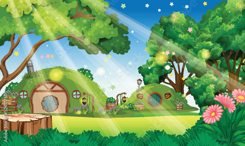 Forest fantasy enchanted forest background scene
