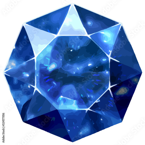 9月誕生石・宝石　サファイアのルース　ベクター素材