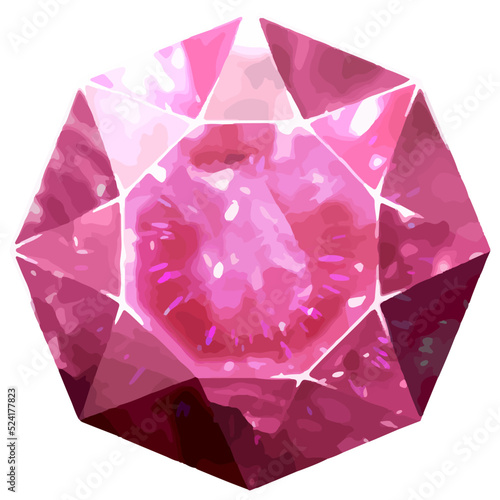 8月誕生石・宝石　スピネルのルース　ベクター素材