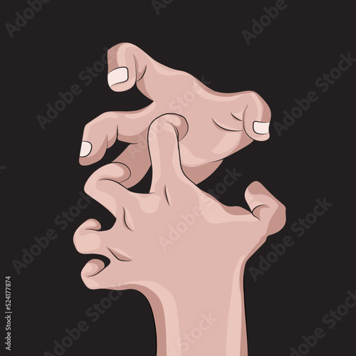 Anime hands with energy in the hands. Vector anime hands. photo