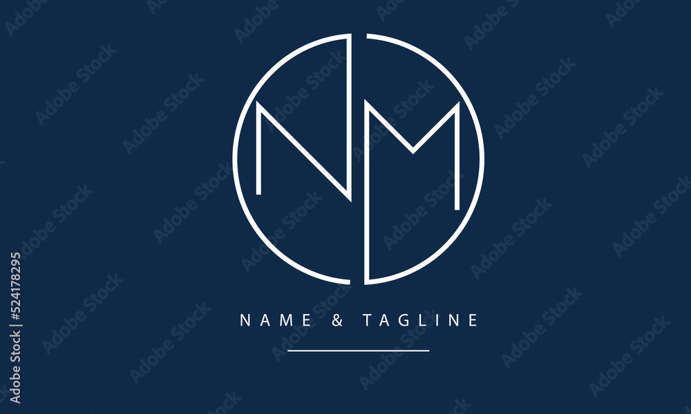 Alphabet letter icon logo NM