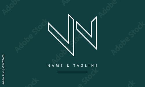 Alphabet letter icon logo VN