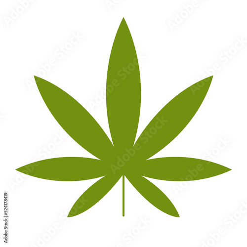 canabis leaf flat icon vector illustration
