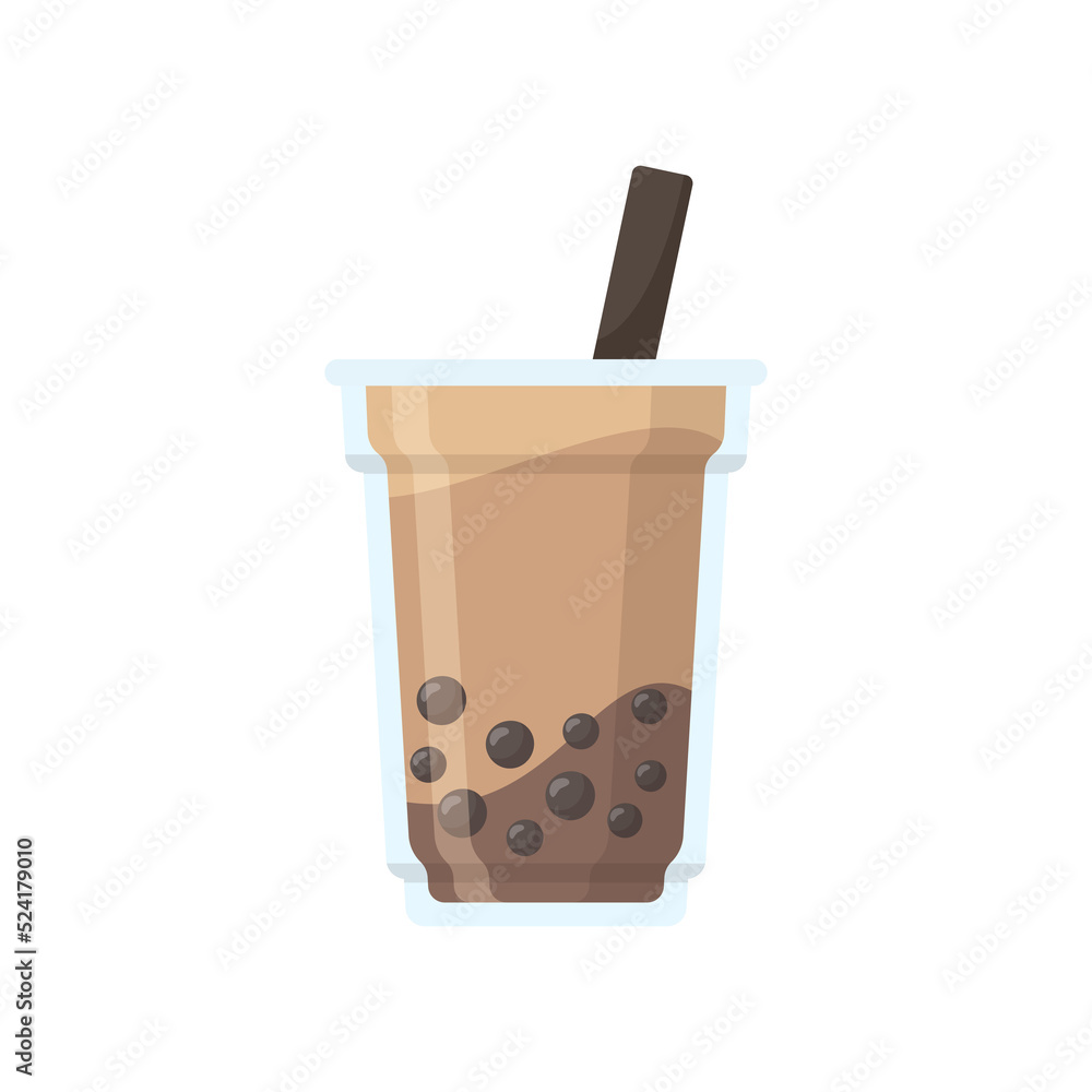 Pearl milk tea vector. Popular sweet drinks menu Pearl milk tea vector. Popular sweet drinks menu