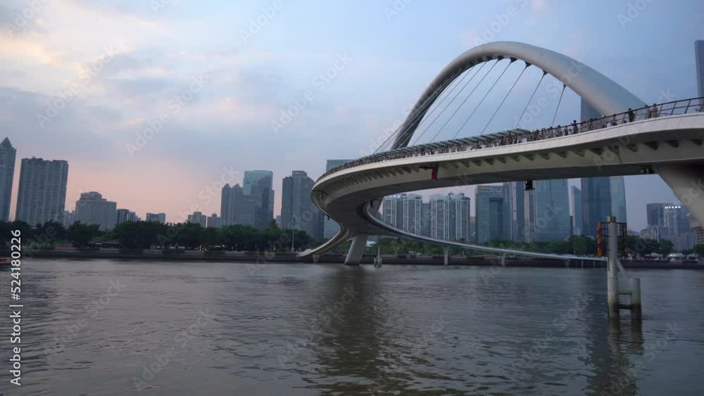Street scene of modern buildings on both sides of the Pearl River in Guangzhou Street scene of modern buildings on both sides of the Pearl River in Guangzhou