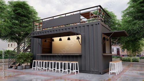 Cafe Container 3d Illustration photo