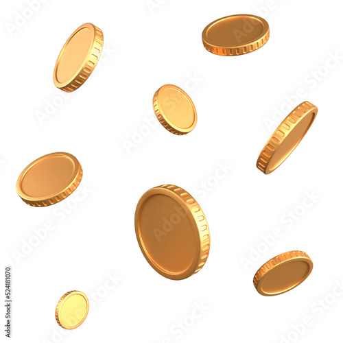 3D rendering falling coin , 3D financial concept