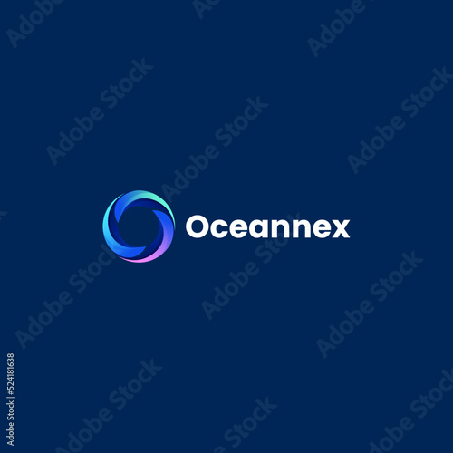 Vector Logo Illustration Letter O Gradient Colorful Style.
