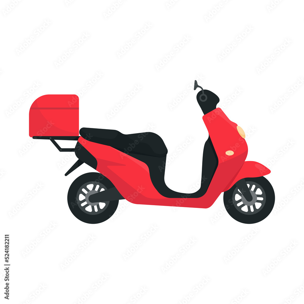 Motorbike for food delivery service online ordering concept Motorbike for food delivery service online ordering concept