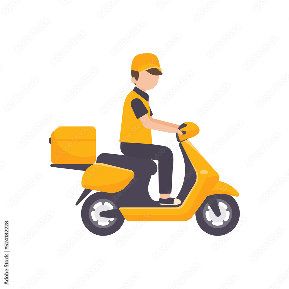 Motorbike for food delivery service online ordering concept Motorbike for food delivery service online ordering concept