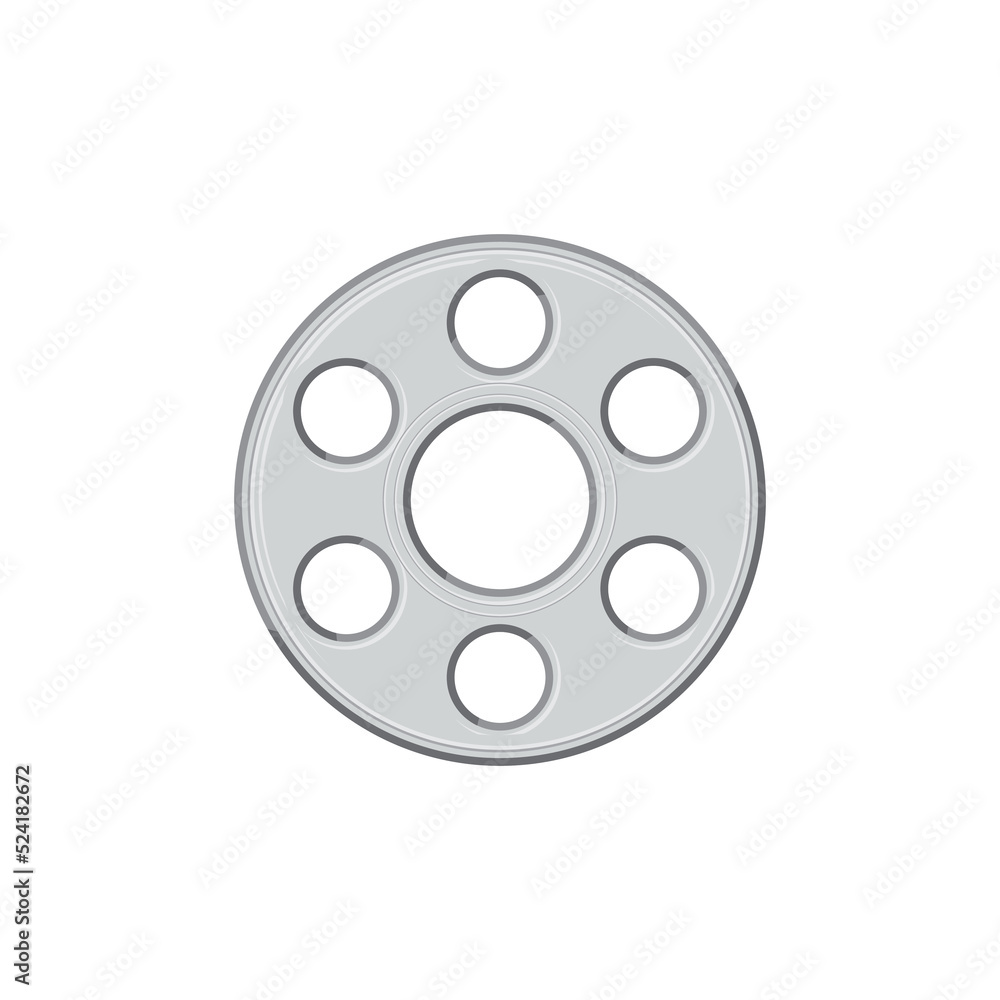 Metal ring gasket isolated realistic icon. Vector metallic industrial joint or flange, vehicle spare part, car fixing, repair and maintenance object. Sample of piping element, machinery equipment Metal ring gasket isolated realistic icon. Vector metallic industrial joint or flange, vehicle spare part, car fixing, repair and maintenance object. Sample of piping element, machinery equipment