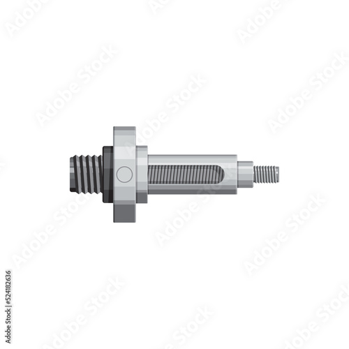 Shock absorber vehicle detail isolated realistic icon. Vector hydraulic damper pneumatic cylinder of car or motorcycle, metal spare part with screw. Steering damper stabilizer, automatic mechanism