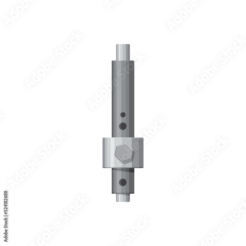 Engine bolt with silent block isolated spare part. Vector cylinder and bolt, car repair, fixing and maintenance. Auto stabilizer, vehicle spare part, shock absorber car damper mechanical equipment