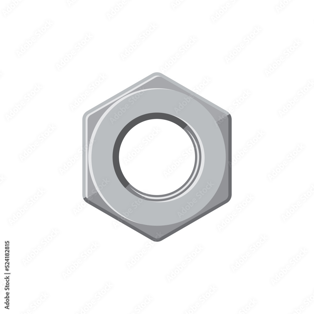 Screw nut isolated realistic icon. Vector washer hexagon nut, mechanical accessory, fastener with threaded hole. Metal stainless steel hardware, metallic car repair and fix detail, tighten hex-nut Screw nut isolated realistic icon. Vector washer hexagon nut, mechanical accessory, fastener with threaded hole. Metal stainless steel hardware, metallic car repair and fix detail, tighten hex-nut
