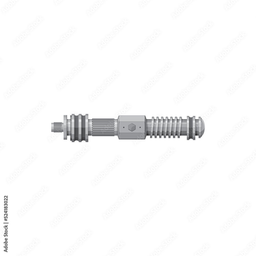 Driveshaft or input shaft isolated car detail realistic icon. Vector mechanical transmitting torque and rotation element to connect components of drive train. Driveshaft driving tailshaft car detail Driveshaft or input shaft isolated car detail realistic icon. Vector mechanical transmitting torque and rotation element to connect components of drive train. Driveshaft driving tailshaft car detail