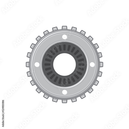 Round mounting bracket car detail connector isolated realistic icon. Vector car repair and fixing tool, connecting object, mechanic gear cogwheel. Round mechanism, vehicle mounting bracket