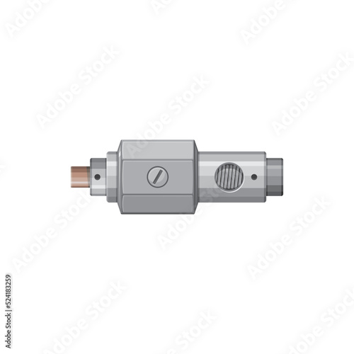 Shock absorber damper vehicle detail isolated realistic icon. Vector miniature oil filled coilover component of car, shock absorber hydraulic cylinder. Metal spare part with screw of car or motorcycle