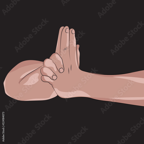 Fotografie Man hands in martial attack position. Attack position.