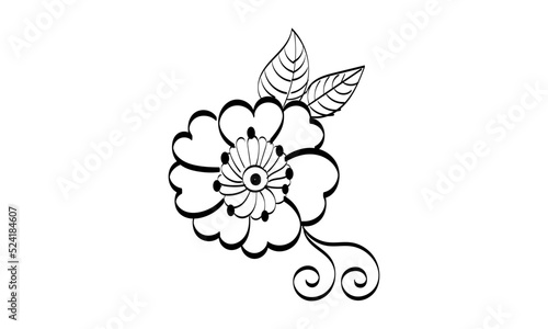 Henna Tattoo flower design. Mehndi style. Ornamental Pattern. © Dorothy Art